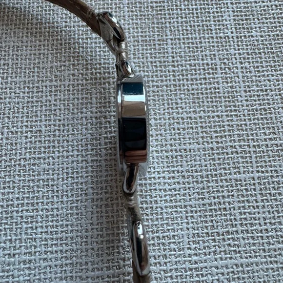 Coach Metallic Platinum Leather and SS Watch - Picture 5 of 10